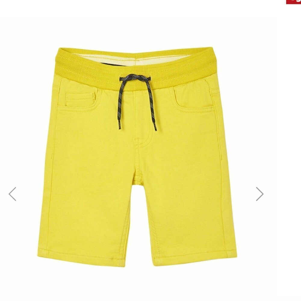 Mayoral Bright Jersey Yellow Cotton Blend Elastic Waist Shorts {6}